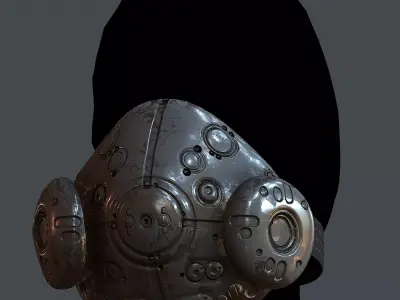 Gas mask helmet 3d model scifi Low-poly Low-poly 3D model Low-poly 3D model 79