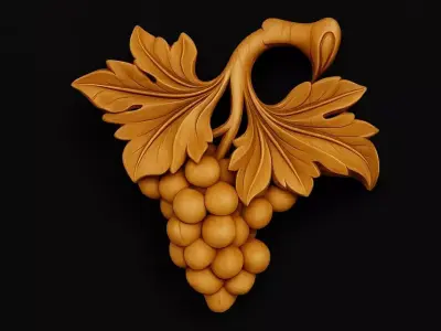  3D Grape Cluster CNC Ornament 3D model