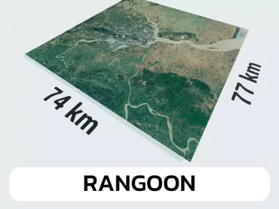 Rangoon Myanmar City Landscape 3D Model 3D model