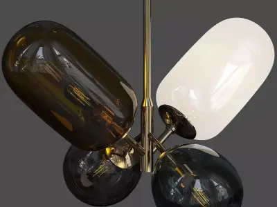Modern Balloon Glass Chandelier 3D model purchase