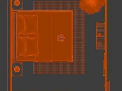 Bedroom Realistic Scene 3D model