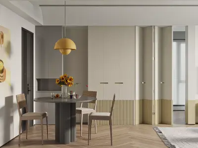 Warm and cozy indoor scene 3D model