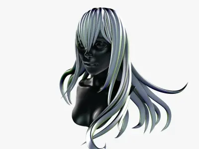 4 Hairstyle Character Anime Collection Vol 3 Low-poly 3D model