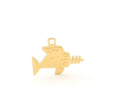 Native American pendant swordfish 3D print model