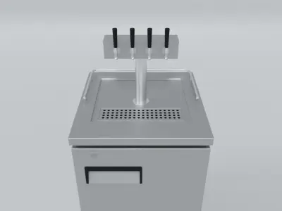 4-Tap Kegerator Beer Fridge 3D model