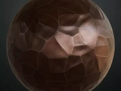 Polished Copper Geometric Hammered Metal PBR Seamless Texture