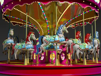 Carousel amusement park carousel amusement equipment 3D model