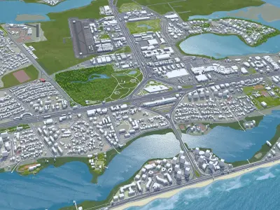 Barra da Tijuca Brazil Low-poly 3D model