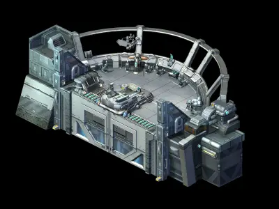 Spaceship - indoor - console 3D model