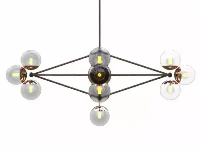 Modo Chandelier  Diamond 13 Globes 3D model