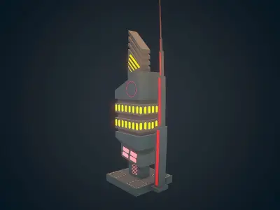 Sci-fi Building - 02 Low-poly 3D model
