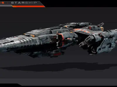ARGOS - Starship  Low-poly 3D model