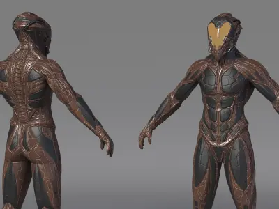  Futuristic Armored Soldiers Rigged for Maya Collection 