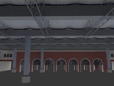 Kazansky Railway station Moscow Low-poly 3D model