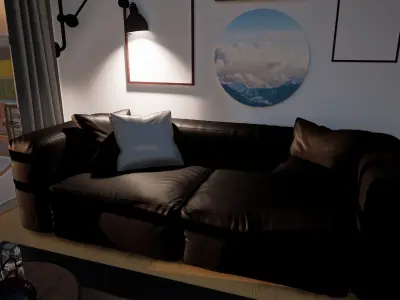 minimalist interior with a swimming pool Free 3D model
