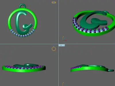 Initial Letter Pendant G 3D print model