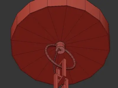 Luna 1 circular pendant light gold 3D model