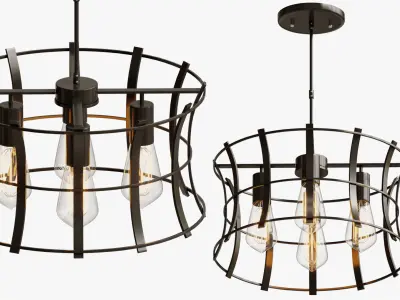 Chandelier loft medieval torch chandelier 3D model
