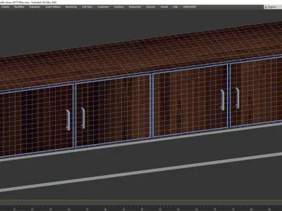 Lyle low cabinet in solid mango wood with doors 3D model