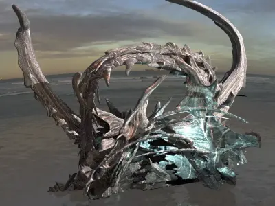 Alien Dragon God Bone Massive 8  3D model
