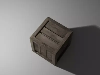 Wooden Crate Low-poly 3D model 12