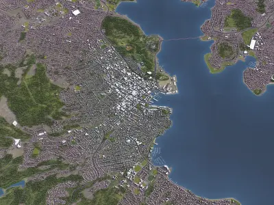Hobart - 3D City Topography Terrain 3D Model Pack