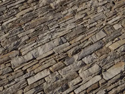 Stacked Limestone Brick Wall Texture