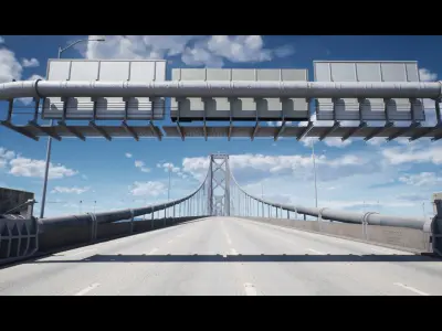 San Francisco - Oakland Bay Bridge 3D Model with Textures Low-poly 3D model