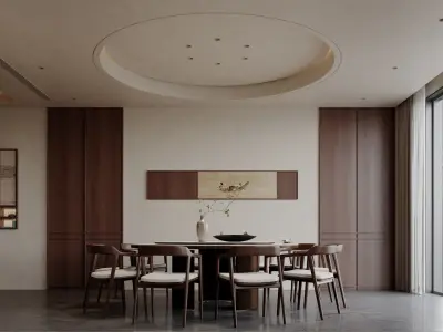 Villa interior scene 3D model
