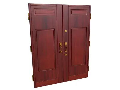 Wooden Entrance Door 3D Model 3D model