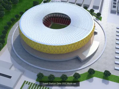 Qatar 2022 World Cup 7 Stadiums models 3D Model Pack