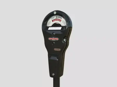 Parking Meter Black Low-poly 3D model