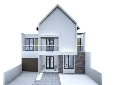Modern Minimalist Two Storey House 3D model