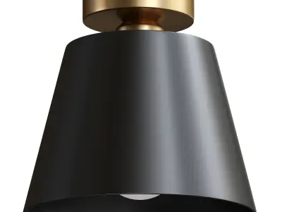  Scandinavian Conical Iron Shade Ceiling Light 3D model