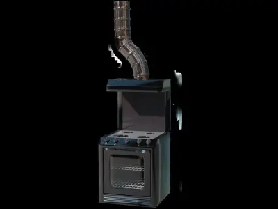 CYBERPUNK COLLECTION KITCHEN STOVE TOP WITH OVEN AND VENT 3D model