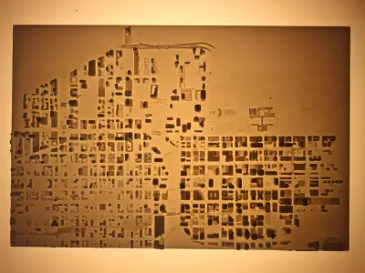 Chicago city map on wall 3D print model