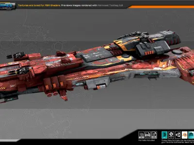Federation Destroyer K4 Low-poly 3D model