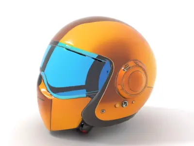 Golden Visor Helmet model pack Low-poly 3D model