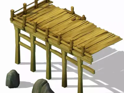City - Wood Platform 3D model