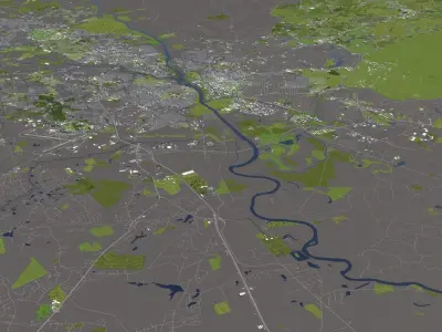 Columbia South Carolina USA 50x50km 3D model
