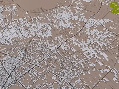 Gaza City of Palestine Low-poly 3D model