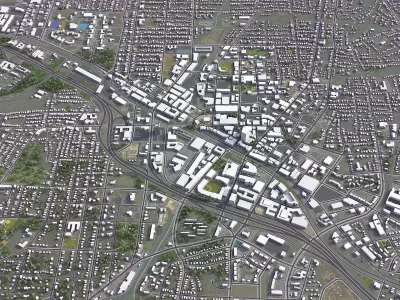 Durham - North Carolina Low-poly 3D model