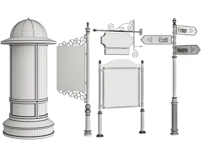 Classic Street Advertising 3D model