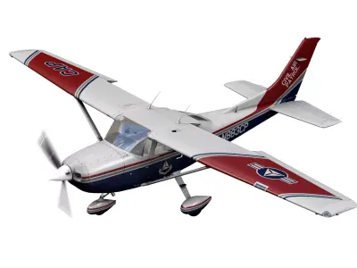 Cessna 182T Skylane Light Aircraft Low-poly 3D model