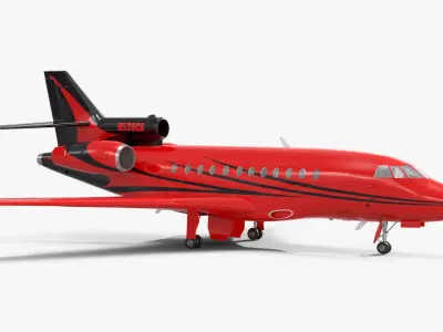  Dassault Falcon 900 Red Rigged 