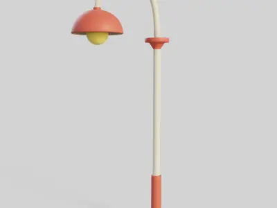 Cartoon Street Light 6 Low-poly 3D model