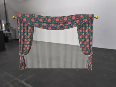 Curtain - Set 01 Low-poly 3D model