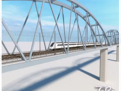 IRON RAILWAY BRIDGE 3D model
