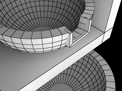 Garden Fountain Low-poly 3D model