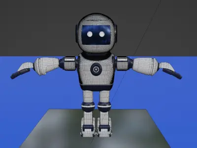 3D High Poly Chat Bot Mascot Design 3D model